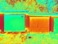 Inert double garage doors through temperature imager. Big house garage