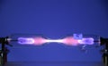 The inert gas Argon Ar seen in a discharge tube Royalty Free Stock Photo