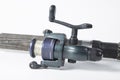 Inertia-free fishing reel on a white background