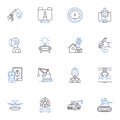 Inertia line icons collection. Resistance, Immobile, Momentum, Static, Unmoving, Sluggish, Stationary vector and linear