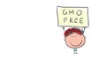 red headed kid against use of gmos in food