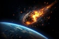 Inevitable collision an earthbound meteorite approaches from the cosmos