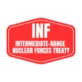 INF Intermediate range nuclear forces treaty symbol icon Royalty Free Stock Photo