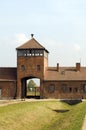 Infamous iconic train entry gate building Birkenau German Nazi C