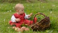 Infant with apples