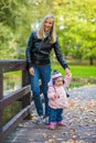 Infant baby girl in park