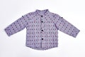 Infant boy denim grey dotted shirt.