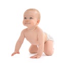 Infant child baby toddler sitting or crawling happy smiling