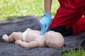 Infant CPR dummy first aid Royalty Free Stock Photo