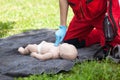 Infant CPR dummy first aid Royalty Free Stock Photo