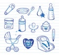 Infant doodle Icon set Royalty Free Stock Photo