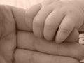 Infant Hand Holding Adult Hand Royalty Free Stock Photo