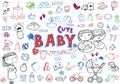 Infant Icon set Royalty Free Stock Photo