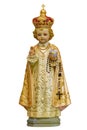 Infant Jesus of Prague statue isolated Royalty Free Stock Photo
