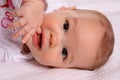 Infant sucking thumb Royalty Free Stock Photo