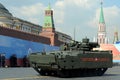 Infantry fighting vehicle `Kurganets-25` at the dress rehearsal of the parade on red square in honor of Victory Day Royalty Free Stock Photo