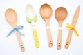 infants plasticfree wooden spoon set Royalty Free Stock Photo
