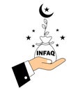 Infaq or charity donation symbol