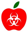 Infected Apple Flat Icon Illustration