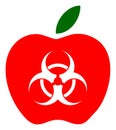 Infected Apple Flat Icon Vector