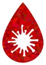 Infected Blood Drop Polygonal Lowpoly Flat Icon