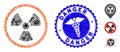 Infected Collage Radiation Danger Icon with Clinic Distress Danger Seal