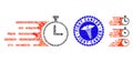 Infected Collage Rush Stopwatch Icon with Healthcare Distress Fight Cancer Seal