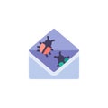 Infected email flat icon