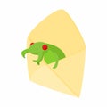 Infected email icon, cartoon style