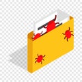 Infected email isometric icon