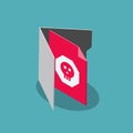 Infected file vector symbol with a folder, a red file and a danger symbol, isolated on blue background