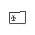 Infected folder file outline icon