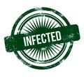 infected - green grunge stamp