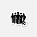 Infected people group sticker icon