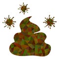 Infected Shit Triangle Lowpoly Flat Icon Royalty Free Stock Photo