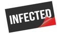 INFECTED text on black red sticker stamp