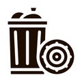 Infection Bacteria Germ In Trash Vector Sign Icon