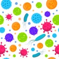 Infection bacteria and virus background vector biology print. Biology icons. Royalty Free Stock Photo