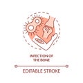 Infection of bone terracotta concept icon