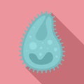 Infection cell parasite icon, flat style