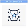 Infection cycle line icon. Editable