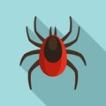 Infection mite icon, flat style