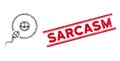 Pandemic Mosaic Happy Sperm Insemination Icon and Textured Sarcasm Stamp with Lines Royalty Free Stock Photo