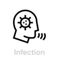 Infection Protection measures icon. Editable line vector.