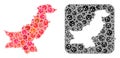 Map of Pakistan - Infection Collage with Stencil Royalty Free Stock Photo