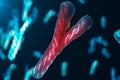 Infection of Y-Chromosomes DNA, virus or infection penetrates the body. Chromosomes with DNA carrying the genetic code