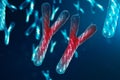 Infection of Y-Chromosomes DNA, virus or infection penetrates the body. Chromosomes with DNA carrying the genetic code