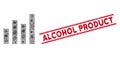 Infectious Collage Bar Graph Icon and Grunge Alcohol Product Stamp with Lines