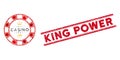 Infectious Collage Royal Casino Chip Icon and Grunge King Power Stamp with Lines