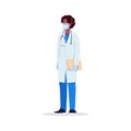 Infectious disease doctor semi flat RGB color vector illustration